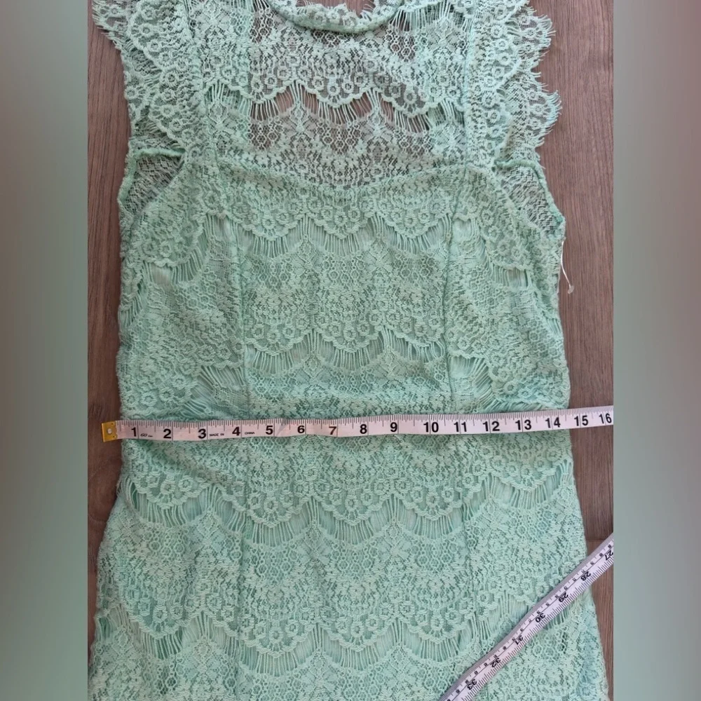 Intimates Free People Mint Lace Backless Dress 👗 - Picture 5 of 11